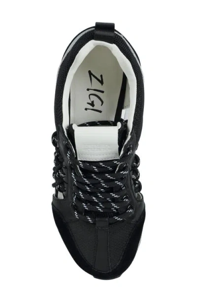 Zigi Dynamo Platform Wedge Sneaker In Black