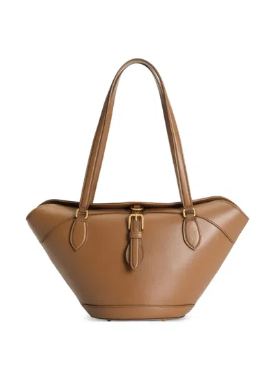 Dolce & Gabbana Brown Shoulder Bag With Two Top Handles And Buckle Closure On The Front In Brown