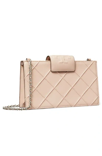 Tory Burch Fleming Mini Leather Wallet On Chain In Pink