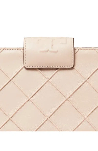 Tory Burch Fleming Mini Leather Wallet On Chain In Pink