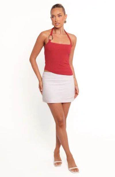 Petal And Pup Petal & Pup Yulissa Asymmetric Rib Halter Top In Red