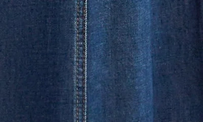 Wash Lab Denim Panel Front Button Denim Maxi Skirt In Blue