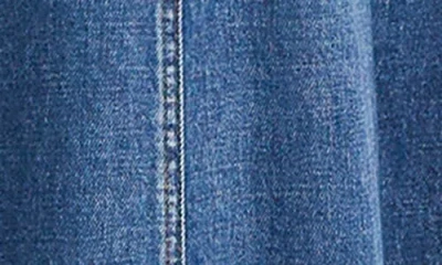 Wash Lab Denim Panel Front Button Denim Maxi Skirt In Blue