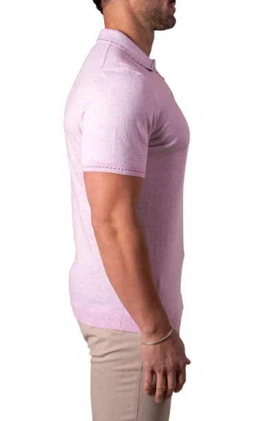 Maceoo Quarter Zip Polo In Pink