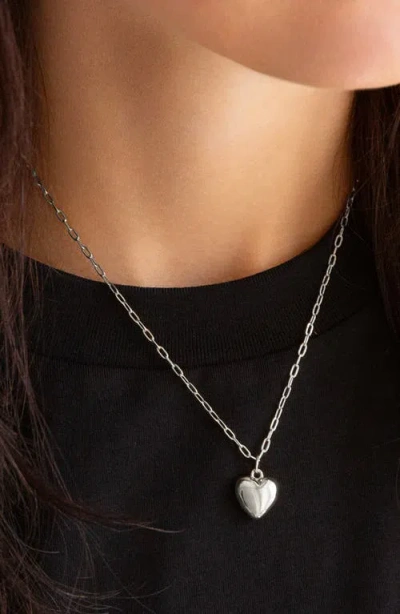 Marlyn Schiff Small Puffy Heart Charm Necklace