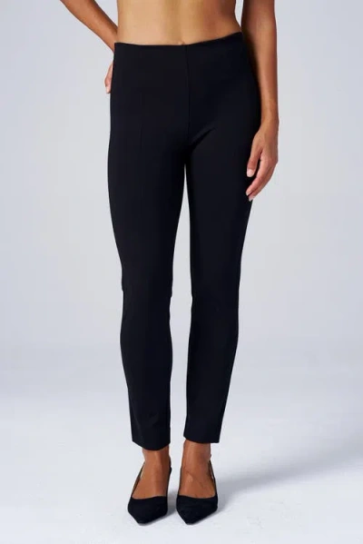 Franne Golde Slim Ankle Stretch Ponte Pant In Black