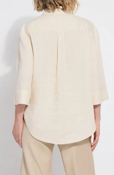 Lyssé Roxanna Embroidered Linen Button-up Shirt In Neutral