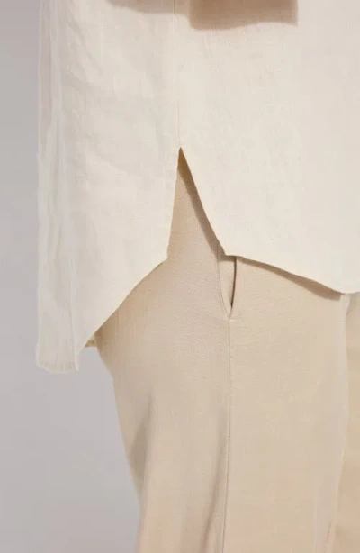 Lyssé Roxanna Embroidered Linen Button-up Shirt In Neutral