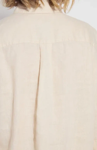 Lyssé Roxanna Embroidered Linen Button-up Shirt In Neutral