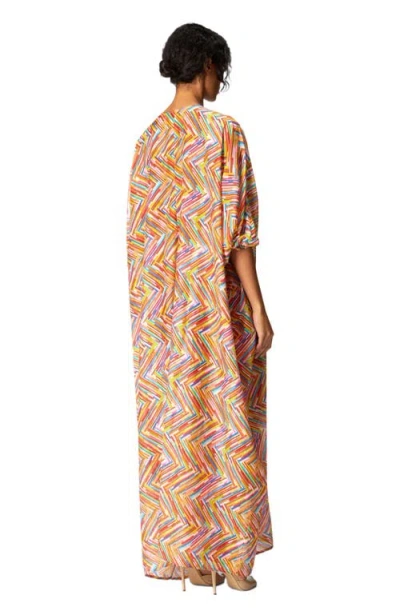 Missoni Long Kaftan In Printed Cotton And Silk Blend