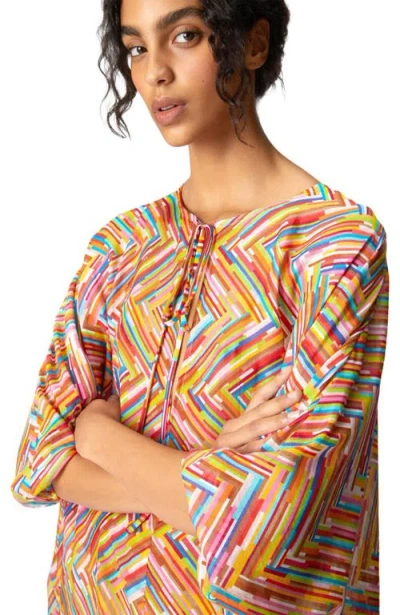 Missoni Long Kaftan In Printed Cotton And Silk Blend