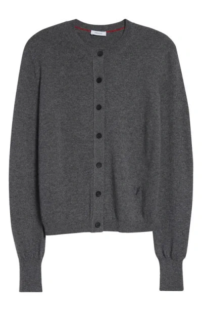 Ferragamo Dark Grey Stretch Cashmere Blend Cardigan