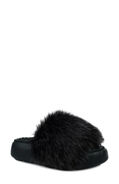 Zigi Fabbi Faux Fur Platform Sandal