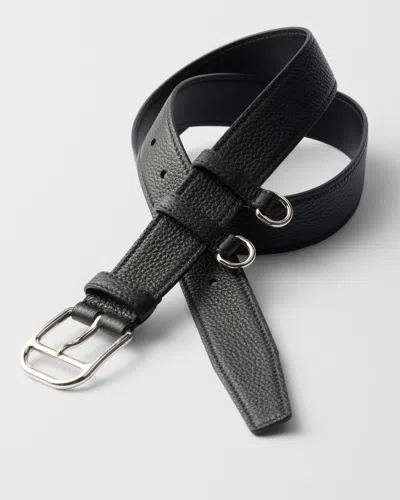 Prada Leather Belt In Black