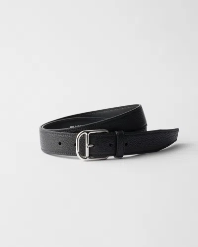 Prada Leather Belt In Black