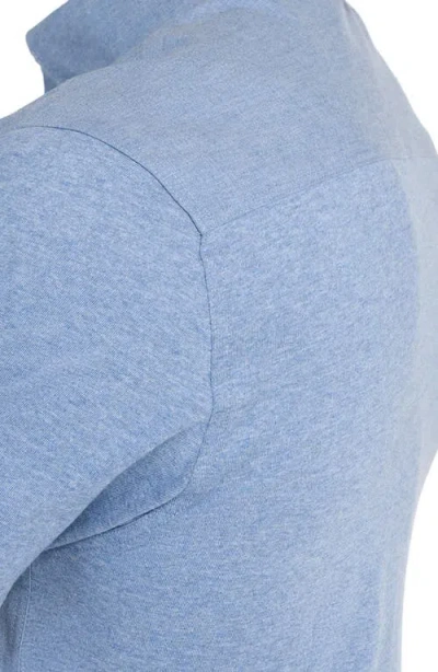 Wrk W.r.k Solid Reworked Slim Fit Short Sleeve Button-down Shirt In Blue