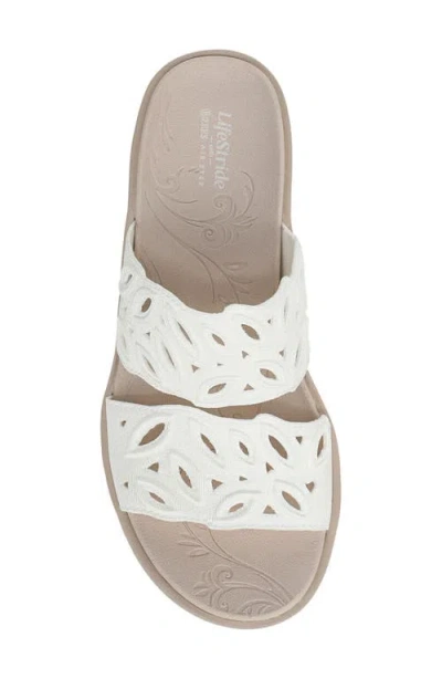 Lifestride Women's Delight Washable Slide Wedge Sandals In White