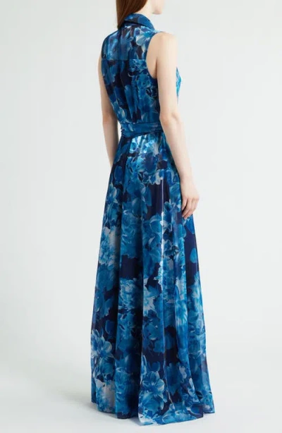 Julia Jordan Floral Sleeveless Organza Gown