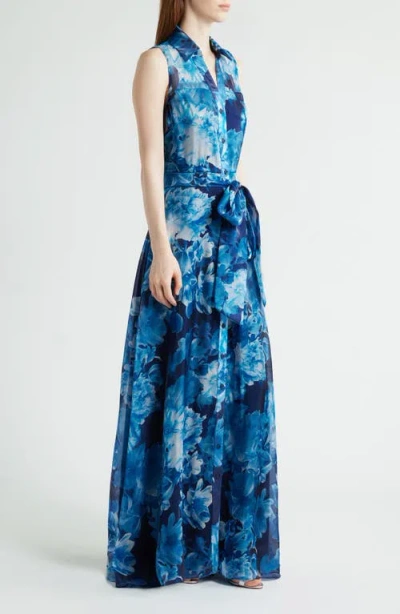 Julia Jordan Floral Sleeveless Organza Gown