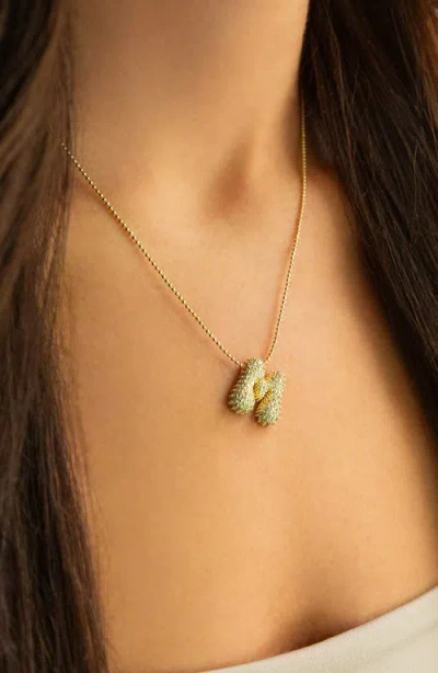 Marlyn Schiff Pavé Bubble Initial Pendant Necklace