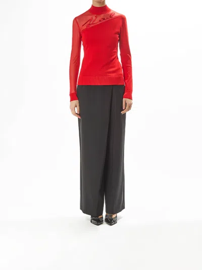 Karl Lagerfeld Suéter Con Cuello Alto - Rojo