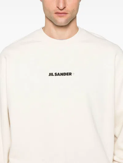 Jil Sander Cotton Crew-neck Sweatshirt In Neutral