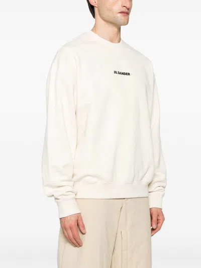 Jil Sander Cotton Crew-neck Sweatshirt In Neutral