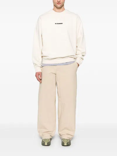 Jil Sander Cotton Crew-neck Sweatshirt In Neutral