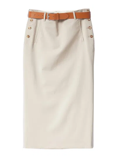 Moschino Jupe With Beige Wool Skirt In Neutral
