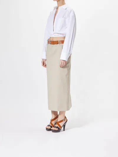 Moschino Jupe With Beige Wool Skirt In Neutral