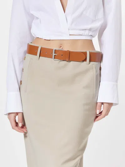 Moschino Jupe With Beige Wool Skirt In Neutral
