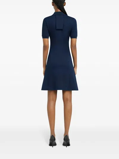 Courrèges Blue Navy Short-sleeve Mini Dress In Black