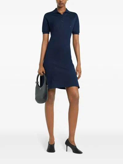 Courrèges Blue Navy Short-sleeve Mini Dress In Black