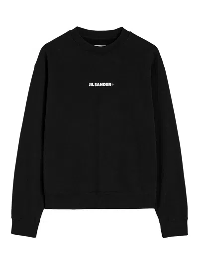 Jil Sander Oversized Crewneck Sweatshirt With Front Logo In Black