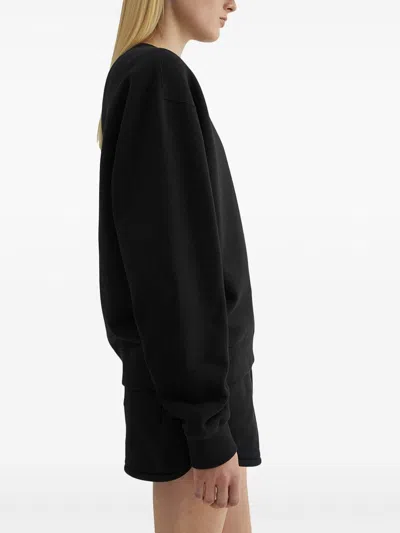 Jil Sander Oversized Crewneck Sweatshirt With Front Logo In Black