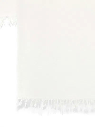 Faliero Sarti White Dianetta Scarf In Cashmere And Silk