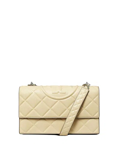 Tory Burch Fleming Small Convertible Leather Shoulder Bag In Neutral