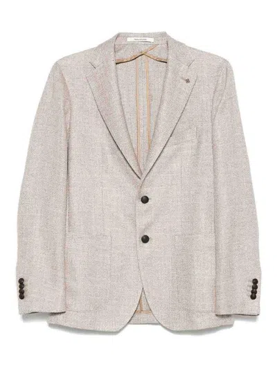 Tagliatore Tailored Herringbone Blazer With Two-button Closure