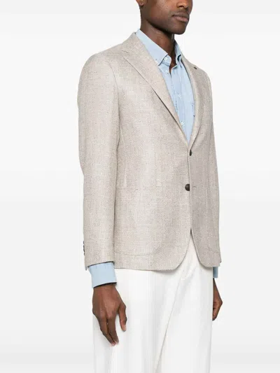 Tagliatore Tailored Herringbone Blazer With Two-button Closure