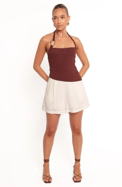 Petal And Pup Petal & Pup Yulissa Asymmetric Rib Halter Top In Black