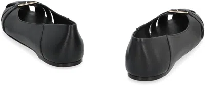 Ferragamo Gancini Ornament Flat Ballerina Shoes