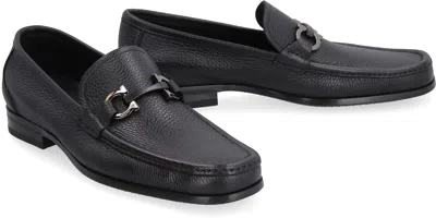 Ferragamo Classic Leather Loafers With Signature Buckle