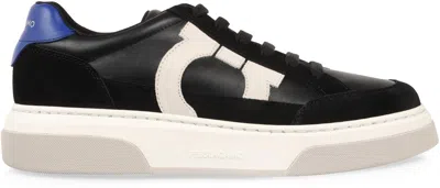 Ferragamo Black Low Cut Gancini Outline Sneakers