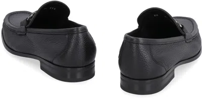 Ferragamo Classic Leather Loafers With Signature Buckle