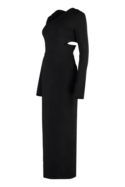 Versace Cutout Hooded Stretch-jersey Maxi Dress