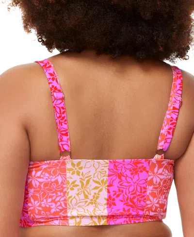 Raisins Curve Trendy Plus Size Aruba Longline Bikini Top In Multi