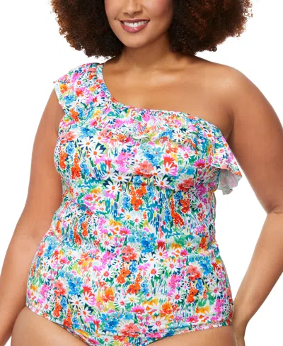 Raisins Curve Trendy Plus Size Ysabel Tankini Top In Multi