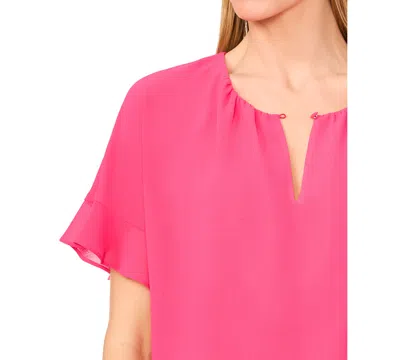 Cece Flutter Sleeve Crepe Top