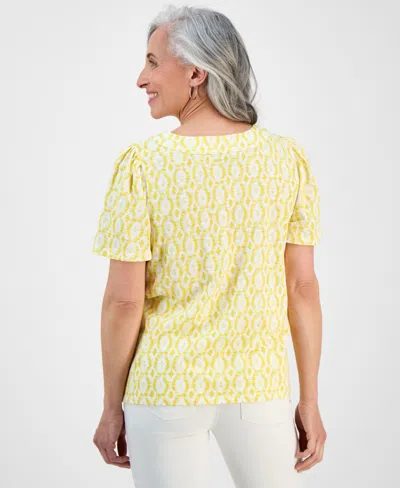 Style & Co Petite Square-neck Top, Exclusively At Macy's In Multi