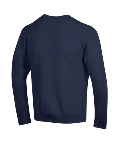 Champion Men's Navy Michigan Wolverines Basic Arch Fleece Pullover Sweatshirt In Blue